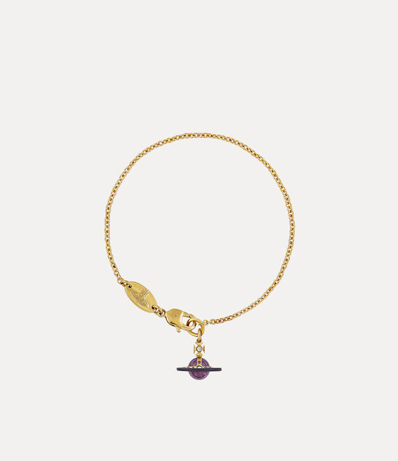 Vivienne Westwood Petite Orb Bracelet in GOLD/CRYSTAL Crystal/LAVENDER CZ/LAVENDER Enamel